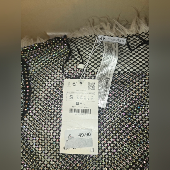 ZARA   Rhinestone Cropped Top - Picture 4 of 5